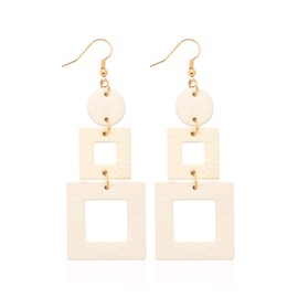 KINIVA Big Dangle Earrings for Women Trendy, Lightweight Geometric Earrings Drop for Women, Fashion Gifts for Christmas (38 White)