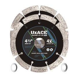 UXACE 4-1/2 Inch Diamond Blade, 7/8 Inch Arbor, 4.5'' Super Thin Diamond Masonry Blade for Angle Grinder & Concrete Saw, Diamond Cutting Wheel for Granite, Concrete, Brick, Marble, Masonry, 2 Pack
