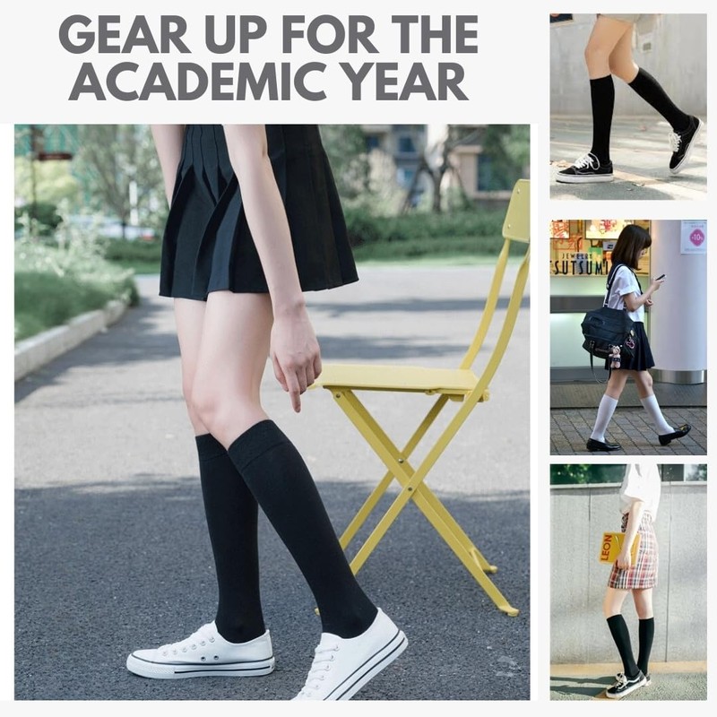 FNA Fashions® Childrens Back 2 School 3 Pairs Knee High