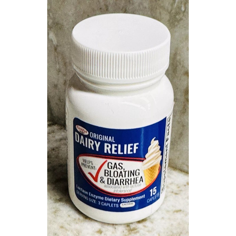 CERTIFIED PLUS DAIRY RELIEF 15ct LACTASE ENZYME LACTOSE INTOLERANCE Gas