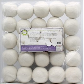 EcoJeannie Wooland Wholesale Bulk Laundry XL Premium Wool Dryer Balls - 100% New Zealand Organic Wool Natural Fabric Softener for Sensitive Skin, Babies (25 Count)