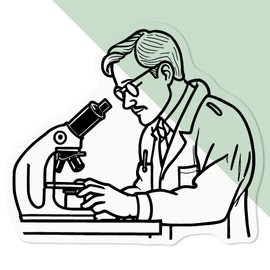 Azeeda Mittel 100mm 'Wissenschaftler untersuchen einen Mikroskop-Objektträger' Permanente Transparente Aufkleber für Fenster/Autos/Wände/Skateboards etc (DC00125869)