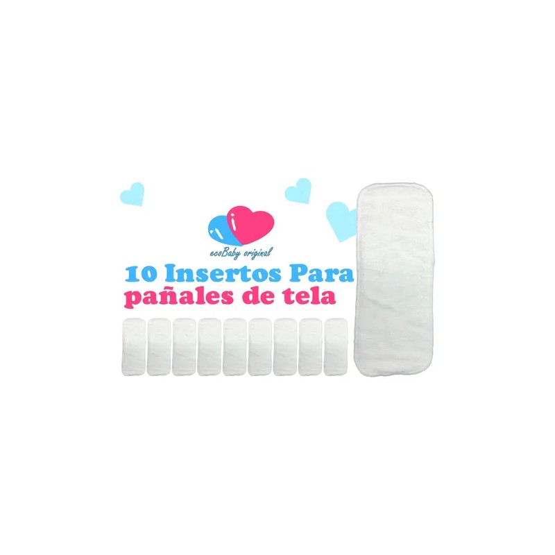 10 Insertos De Microfibra Ecobaby 4capas Pañales Ecologicos
