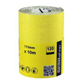 MatMax Pack of KLINGSPOR (Germany) 115mm x 10m Aluminium Oxide Sandpaper Roll + Gift (Grit, 120)