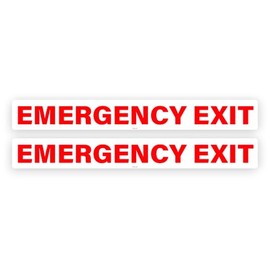 2 PACK - Sticker Gold - 26cm EMERGENCY EXIT Stickers - Sign, Warning, Door, Wall, Health & Safety SG120