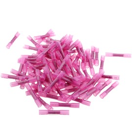 GZWZH 100PCS Pink Heat Shrink Butt Connector 22-16AWG Waterproof Electro Pneumatic Wiring Glands for Marine Cable Wiring