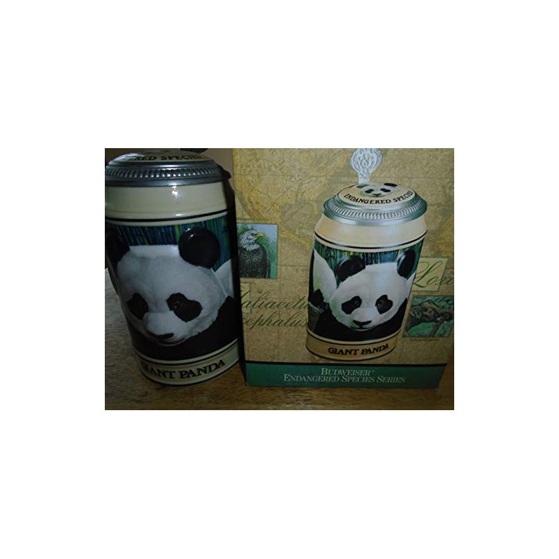 Budweiser Collectible Endangered Species Series Covered Stein - Giant Panda