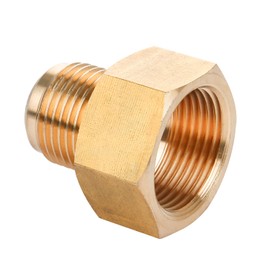 Brass Pipe Adapter - 3/4" SAE Female to 5/8" SAE Male Flare - Brass Pipe Fitting Reducer Adapter for Air Conditioner Refrigeration (1 Pack)