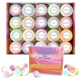 20 Pieces Foaming Gift Set, Organic Essential Oils, Relaxation and Stress Relief, Bubble Balls, Ideal Birthday Gift for Her Wife