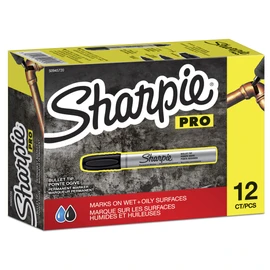 Sharpie Pro Industrial Strength Permanent Markers | Bullet Tip | Black Ink | 12 Count