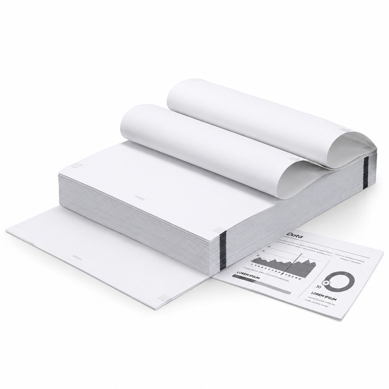 A4 Thermal Printing Paper for Portable Printers – 200-Sheet Folded
