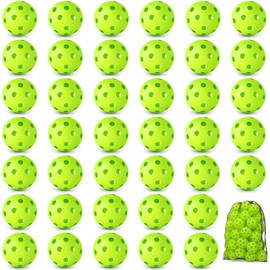 Coopay 40 Pack Baseball Practice Balls Plastic Training Balls Lightweight Hollow Softballs with a Drawstring Bag for Hitting, Baseball Training Indoor Outdoor Use (Green)