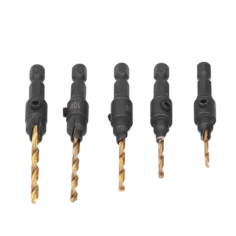 LiebeWH 5 Uds. Broca Avellanadora de 1/4 Pulg Vástago Hexagonal