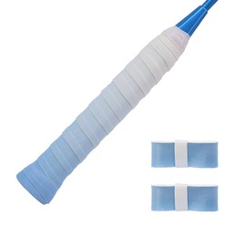 Grip Tape, Tennis Badminton, Set of 2, Anti-slip, Replacement Tape, Breathable, Sweat Absorbent, For Fishing Rods, Bicycles, Baseball, Dumbbells, Tennis Racquet (Blue x 2 Pcs)