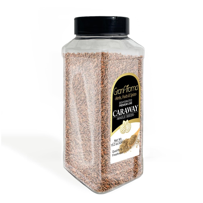 GranAroma Caraway Seeds, 15.2 oz, Rich & Nutty, Mild Anise