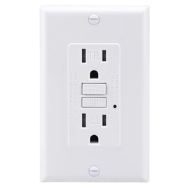 Baomain 15 Amp Blank Face GFCI with Wallplate Self-Test with Indicator Light Outlet Receptacl Indoor Receptacle UL Listed White 1PCS