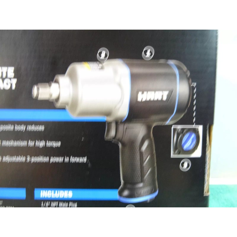 HART NEW Hart 1/2" Composite Body Air Impact Wrench 650ft-lbs
