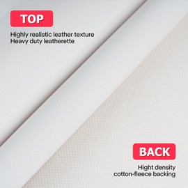 K-Musculo Vinyl Fabric, Marine Faux Leather Upholstery, for Upholstery Crafts, DIY Sewings, Sofa, Handbag, Earrings, Hair Bows Decorations (White 54'' X 36'' inch 1Yd)