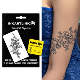 INKARTLINK Semi Permanent Tattoo, 15-day temporary tattoo, flower tattoo for women, waterproof and anti-reflective, exquisite packaging, unique design (Flowers 2)