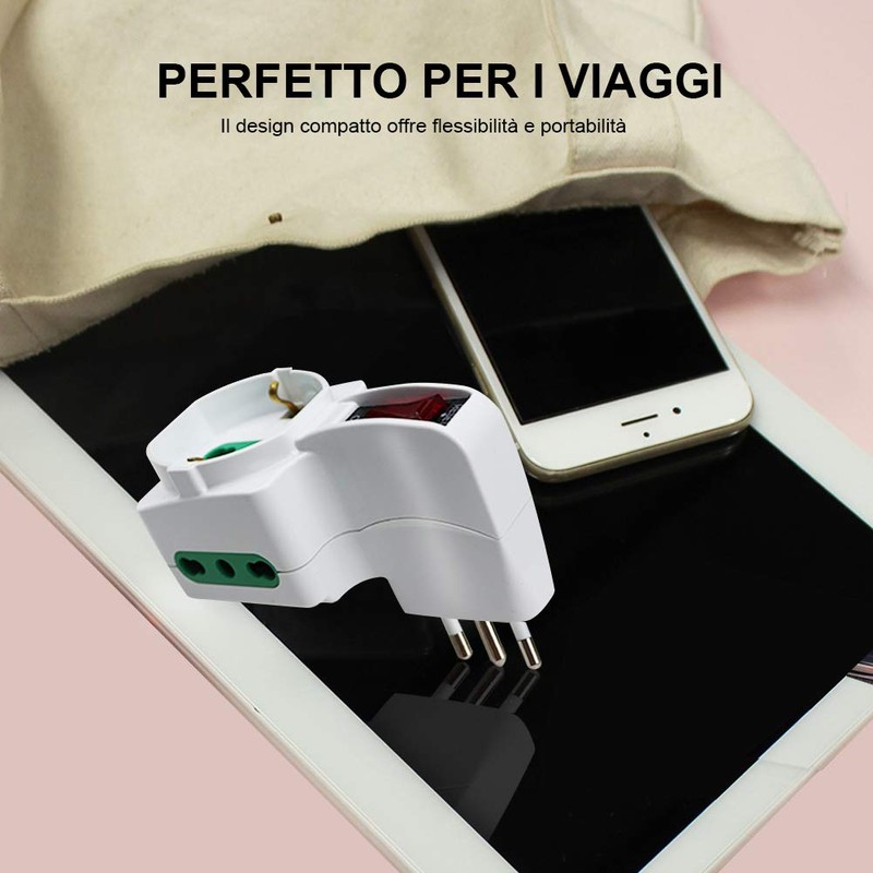 EXTRASTAR 2 x Italian 10/16 A Triple Socket Adapter with