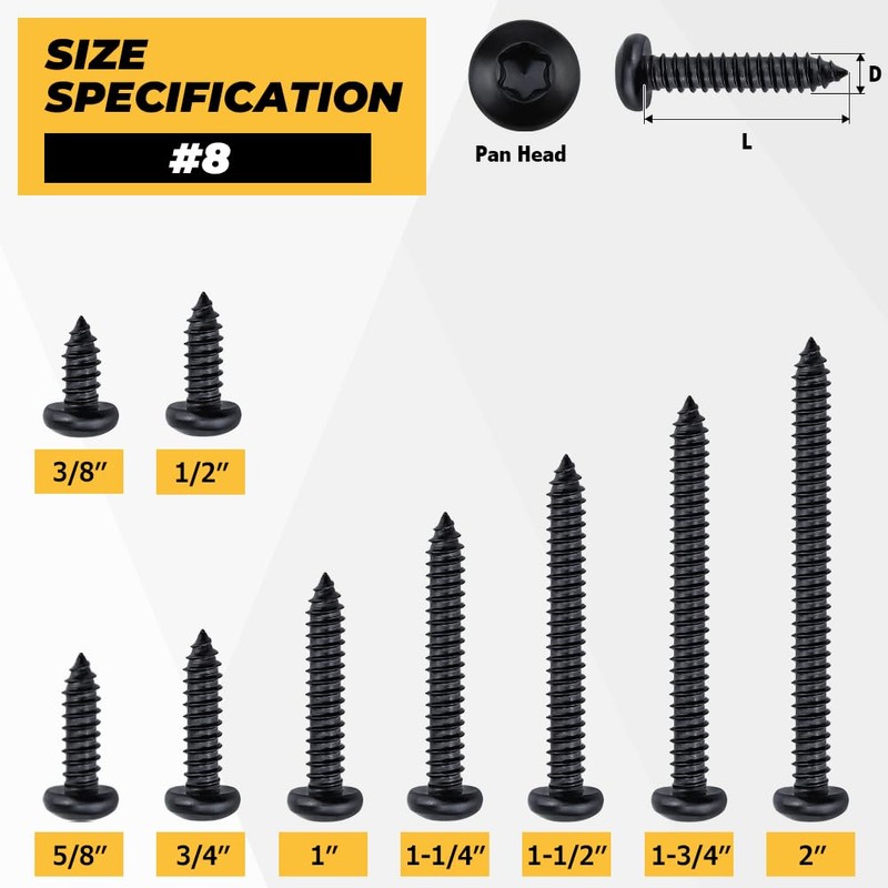 100-pack #8 x 1 Torx Pan Head Sheet Metal Screws