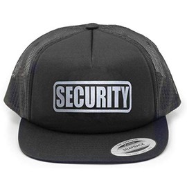 Conspiracy Tee Security Hat, Security Cap, Party Bouncer, Security Guard, Reflective Imprint. Black