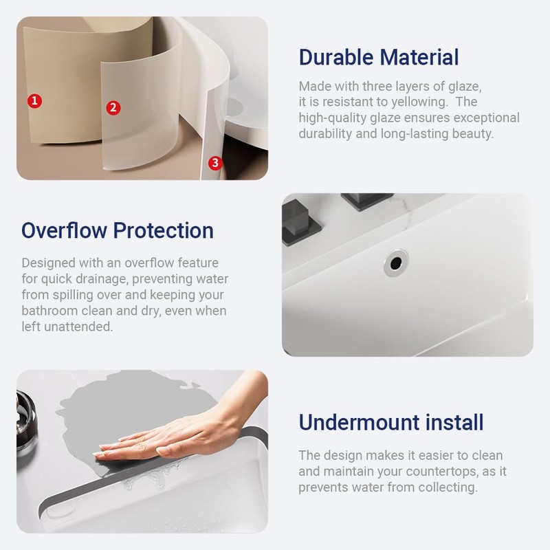 18 Inch Small Rectangle Undermount Bathroom Sink Vessel Sink Lavatory