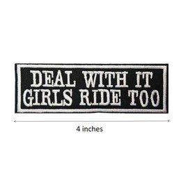 Cute-Patch Deal with It Girls Ride Too Embroidered Iron on Patch for Women Ladies Biker