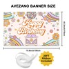 Avezano Avezano Groovy Birthday Backdrop Banner Retro Hippie Boho Girl