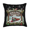 North Pole Express Christmas Train Throw Pillow
