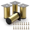 BTSKY 4Pcs 4 Inch Stainless Steel Furniture Legs Feets -
