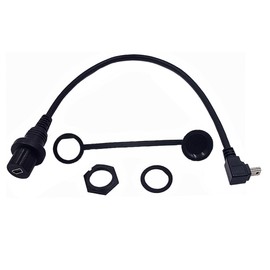 MysRuida Mini USB 5 Pin Flush Mount, 1ft 90 Degree Down Angle Mini USB Male to Mini USB Female Dashboard Panel Extension Adapter Extender Cable for Car Truck Boat Motorcycle