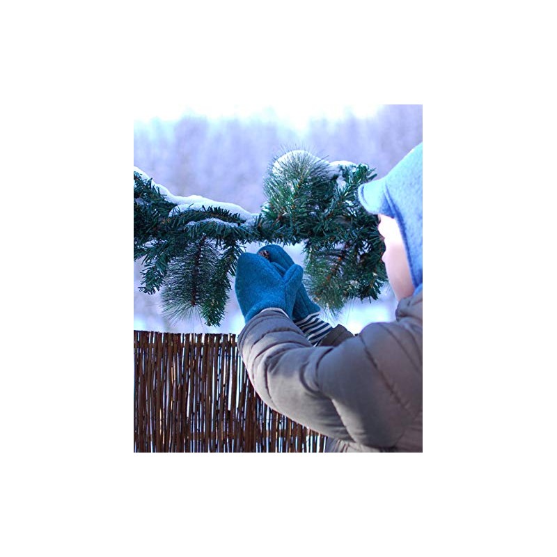 PICKAPOOH Baby and Kids Organic Fleece Gloves, petrol