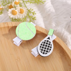 Sports Baby Hair Clips (2Pcs) - Toddler Hair Pins, Baby Hair Accessories Photo Props, Fringe Clips, Sports Party Outfit Decoration (Tennis Hair Clips)
