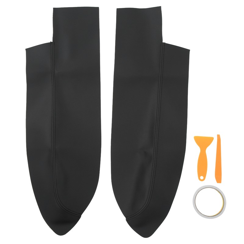 1 Pair Front Door Panel Armrest Cover Microfiber Leather Car