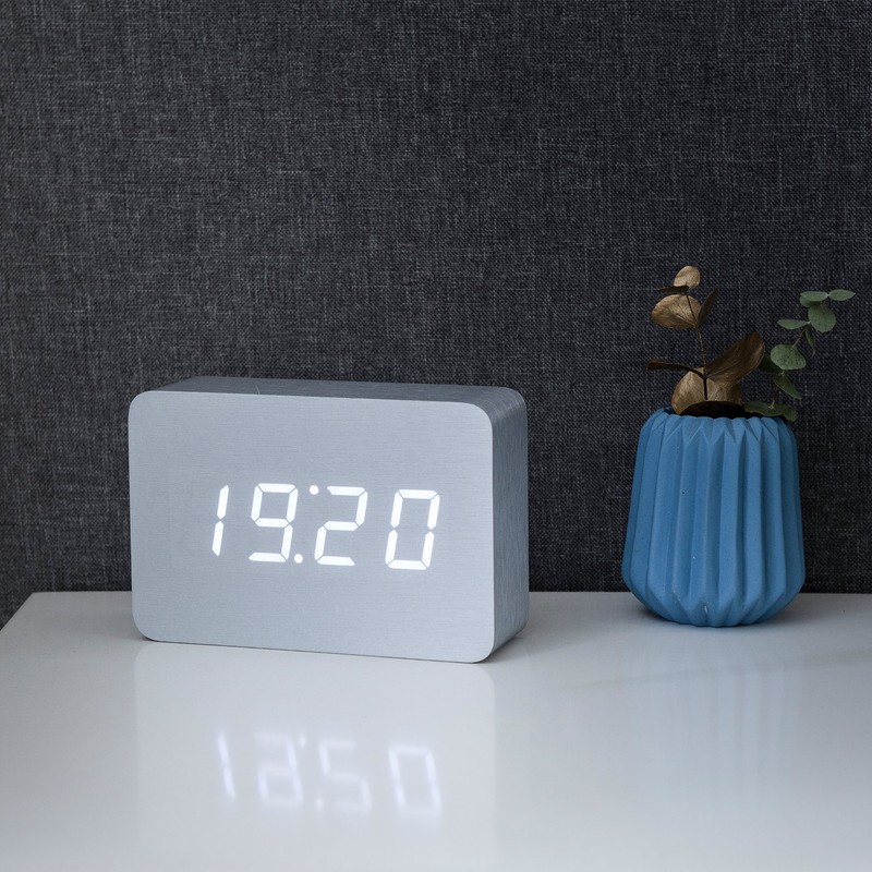 Gingko Brick LED Click Clock Alarm Clock with Sound Activation