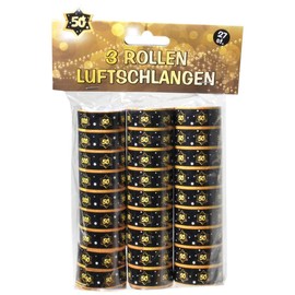 Udo Schmidt 13006 Streamer 3 Rolls of 9 Pieces Black / Gold Number 50