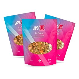 Energía, Bajar De Peso, Kit De 3 Tés Detox Lipo Blue - 50 G Sabor Sin sabor