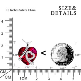 AOBOCO Garnet Red Heart Pendant Necklace 925 Sterling Silver January Birthstone Jewelry I Love You Forever Pendant Necklace for Women Anniversary Birthday Gifts