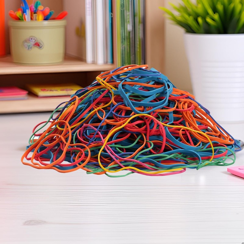 Rubber Bands Assorted Sizes Large 0.5lb Size117A #117B, 8in, 4-4/5"