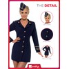 Smiffys Flight Attendant Costume, Navy Blue, 44-46