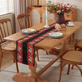 33 x 183 cm Table Runner Red Black Movie Night Theme Table Cloth Film Theme Linen Tablecloth Decoration for Living Room Table Leisure Party