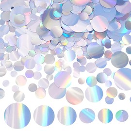 PH PandaHall 180g Loose Sequins, 6 Style Flat Round Large Sequins Iridescent PVC Plastic Paillette Embellishment Sequins for DIY Sewing Embroidery Earrings Crafts, Ornament Accessories