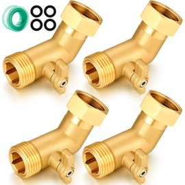 SIGURANTA Garden Hose Angle Valve 45 Degree Brass Extender Solid 3/4 Inch Hose Elbow with Switch Adapter (45° switch elbow 4PSC)