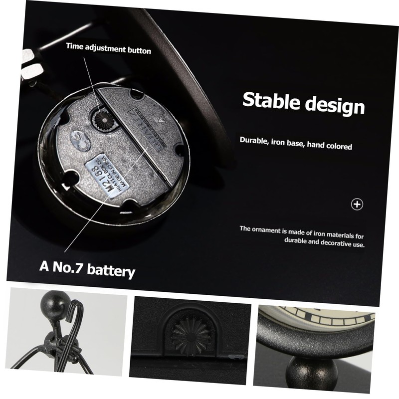ABOOFAN 2pcs Iron Music Band Clock Shape Ornaments Retro Style