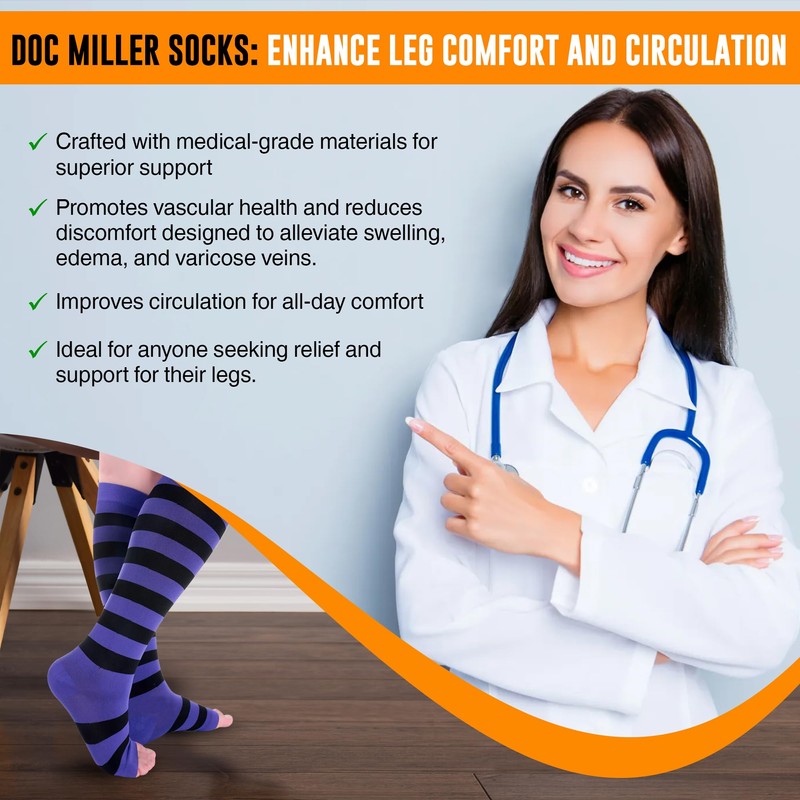 Doc Miller Compression Socks for Pregnant Women – Wide Calf,