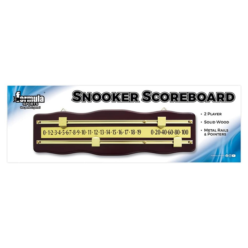 Formula Sports 2 Player Snooker & Billiards Scoreboard, Mahogany and