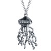 LONYOO Enamel Cute Jellyfish Necklace Pendant Fashion Jewellery Chain Zinc
