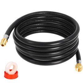 Wadoy 3/8" Propane Extension Hose 12FT, 3/8" Male & Female Brass Flare Fittings Low Pressure Safe Flexible LP-GAS Line for BBQ, Heater, Fire Pit, Generator & RV