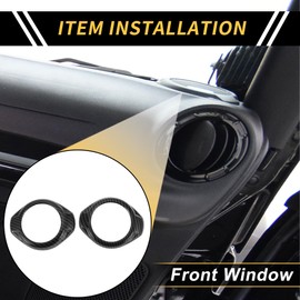 REPAIROCK 2 Pcs A Pillar Speaker Ring Cover Trim for Jeep Wrangler JK JKU 2 Door 4 Door 2015-2017 Window A Pillar Front Horn Speaker Cover ABS Carbon Fiber